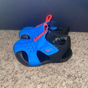 NIKE Unisex Kids Sunray Protect 2 Water Sandals US Size 4C Blue, Orange & Black
